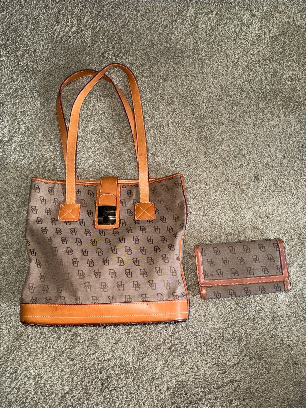 Dooney & Bourke Signature Monogram Tote and Wallet